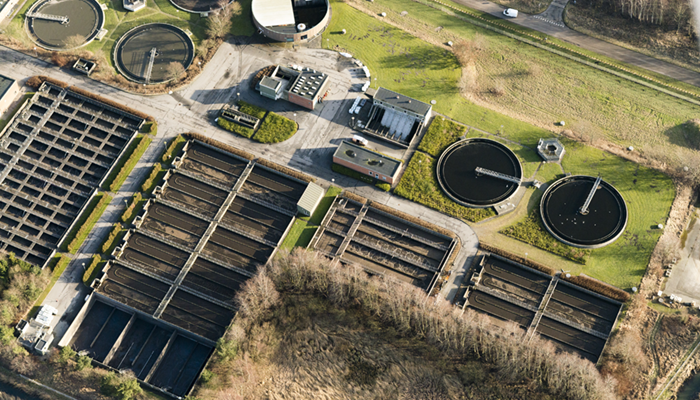 Aerial view of Randers Wastewater Treatment Plant