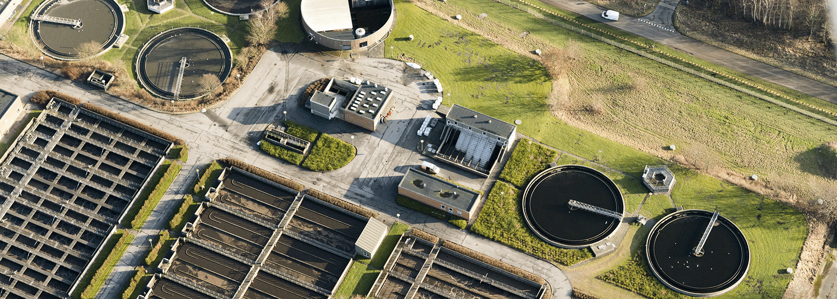 Aerial photo of the Randers wastewater treatment plant