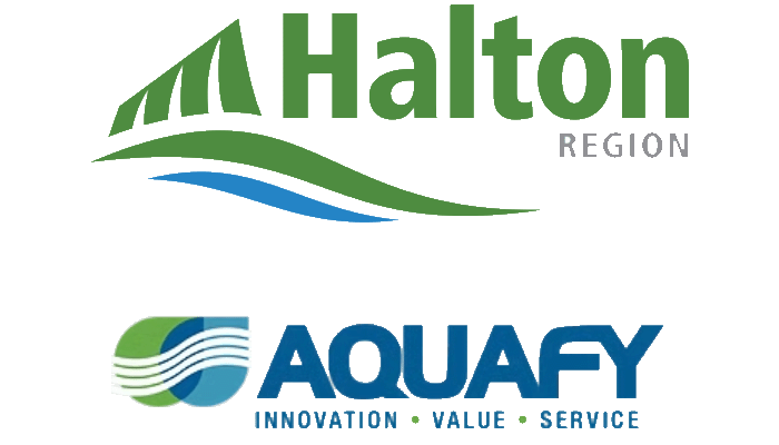 Logos for Halton Region and Aquafy